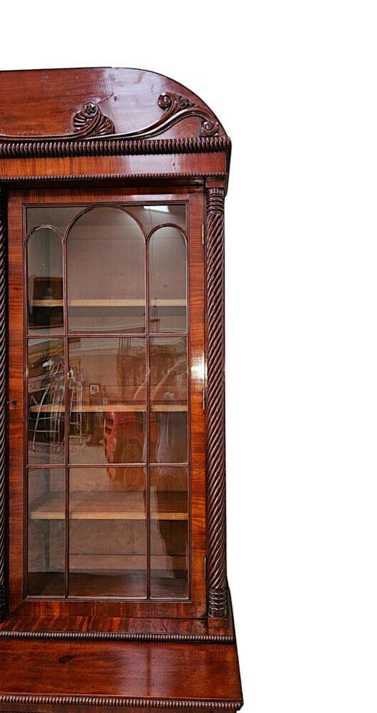 photo furniture A Very Rare Early 19th Century Irish Flame Mahogany Bookcase