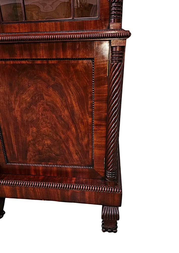 photo for sale A Very Rare Early 19th Century Irish Flame Mahogany Bookcase