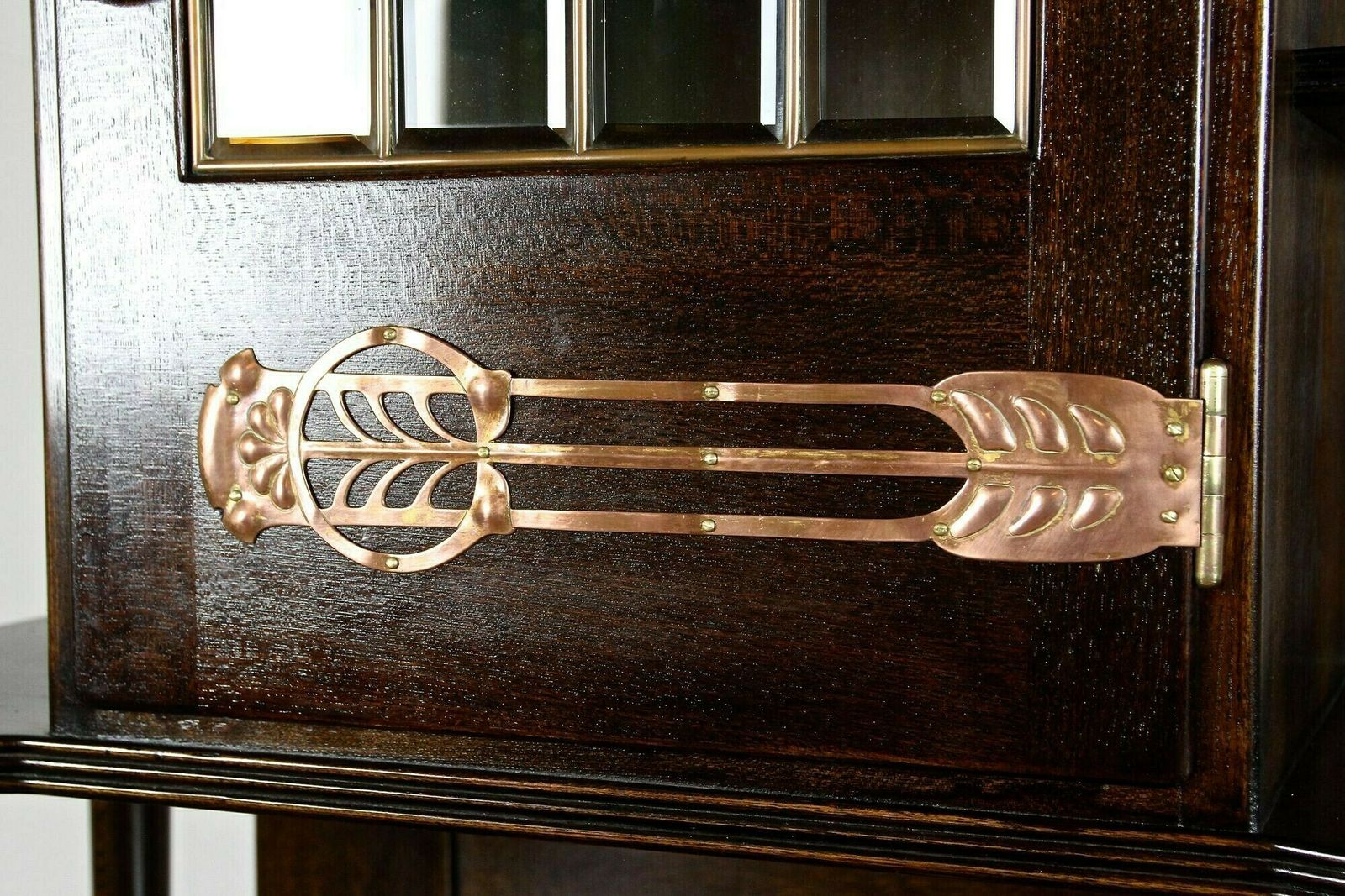 photo furniture Art Nouveau Oak Cabinet/ Buffet/ Credenza With Copper Elements, Austria Ca. 1910