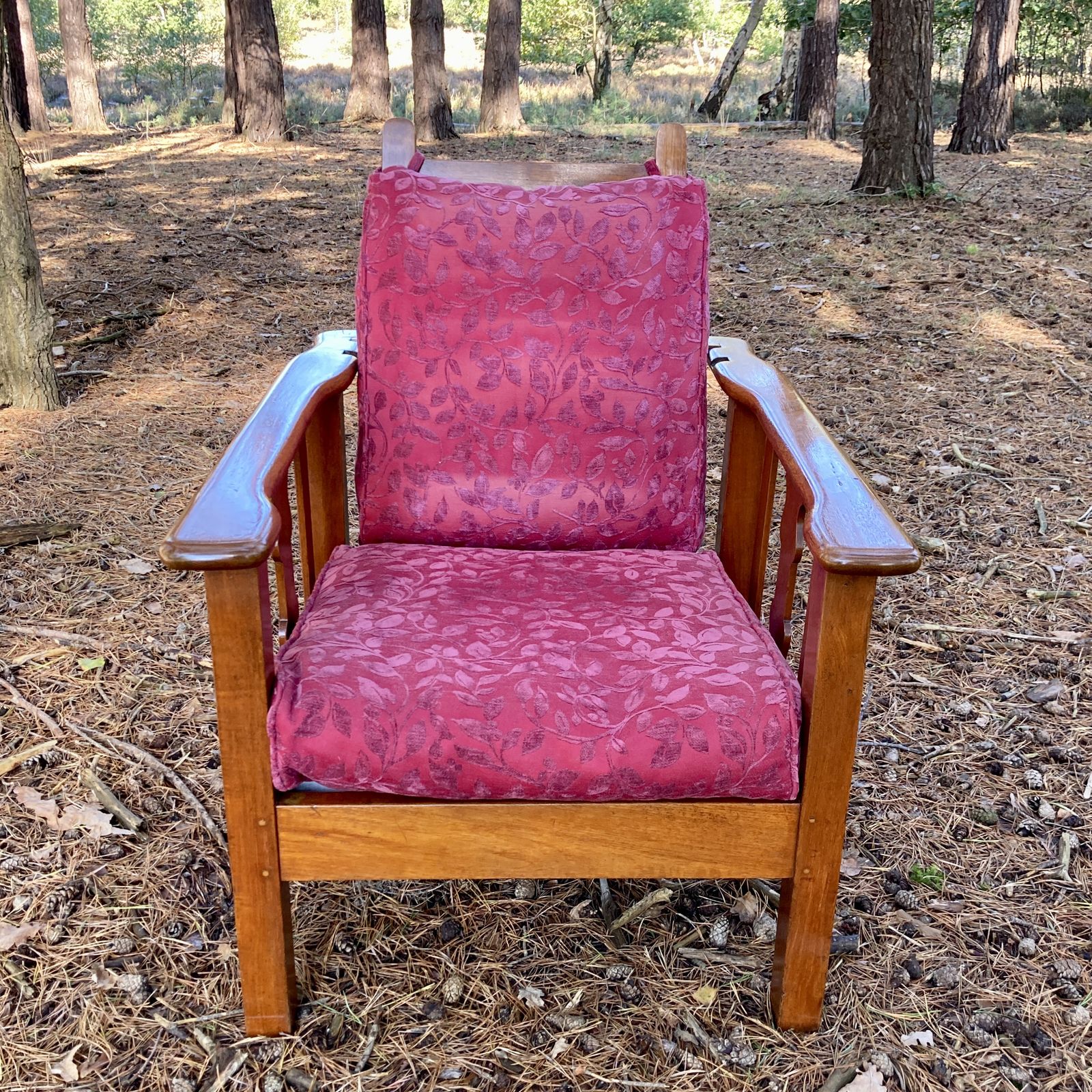 Edwardian Teak Reclining Armchair In The Manner Of Heals Of London, Circa 1920 photo furniture