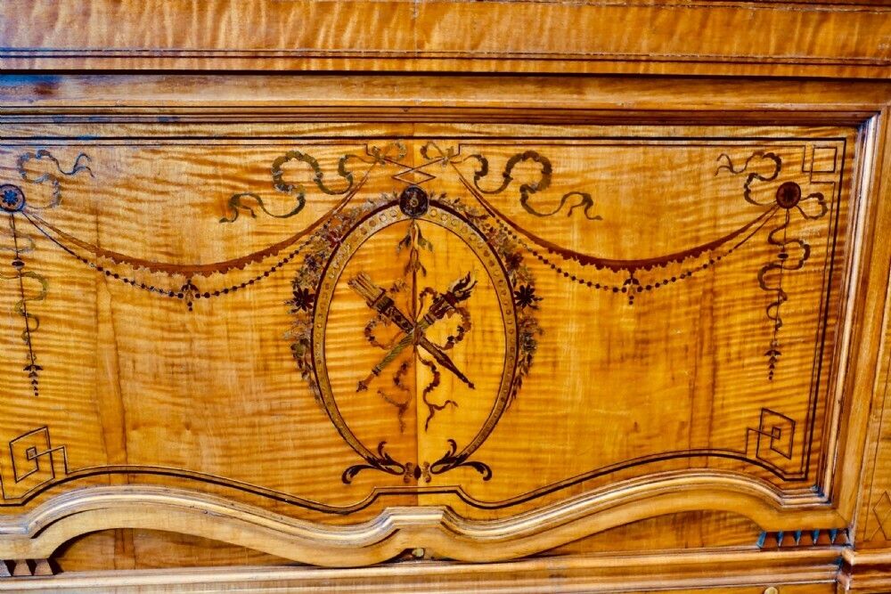 A Large French Satin Walnut Planter Jardinière photo furniture