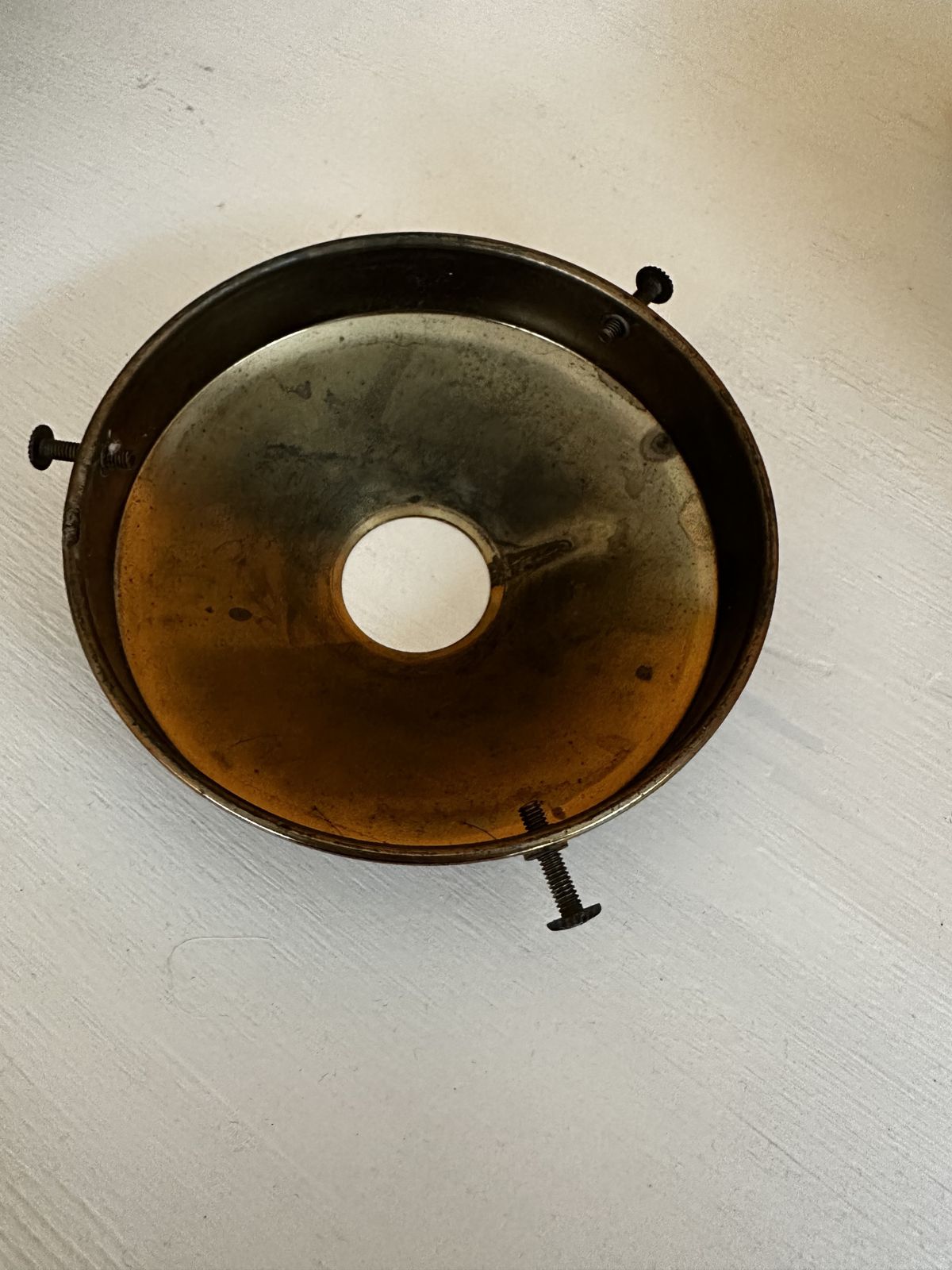 1930's Art Deco Dusky Pink Sugar Frosted Pendant Shade With Gilded Horizontal Bands photo 75.0