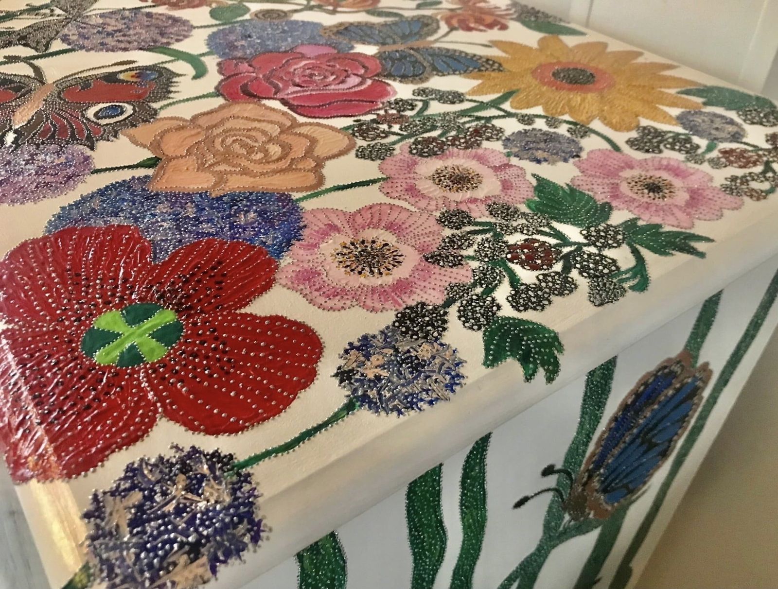 1500.0 In The Garden Hand Painted Large Chest Of Drawers With Embellishment photo