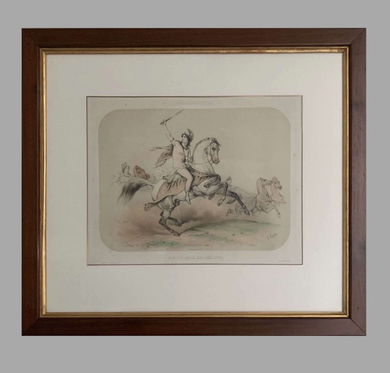 Victor Adam A Fabulous Set Of Six Lithographs 1851 'Amazones' photo furniture