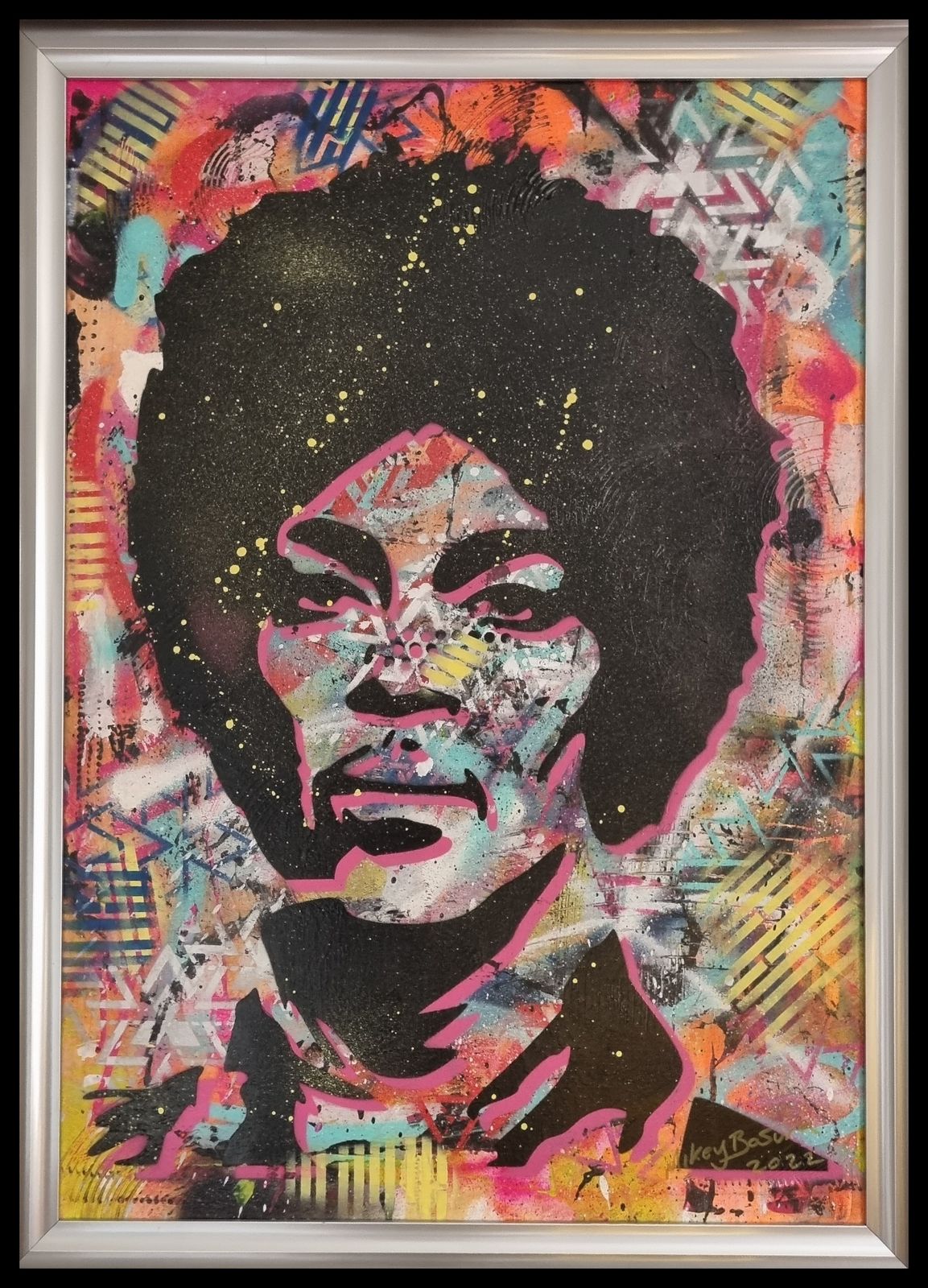 Original Abstract Art Depicting The Musician, Prince By Mikey Basura photo furniture