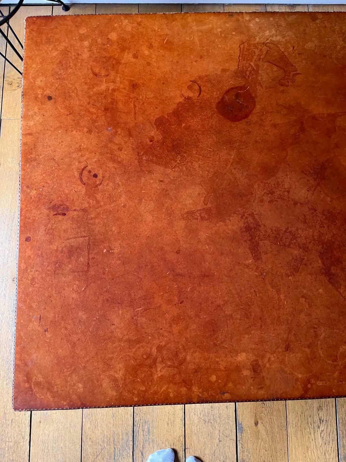 90's Designer Vintage Tan Leather Coffee Table By Succession Notting Hill photo buy