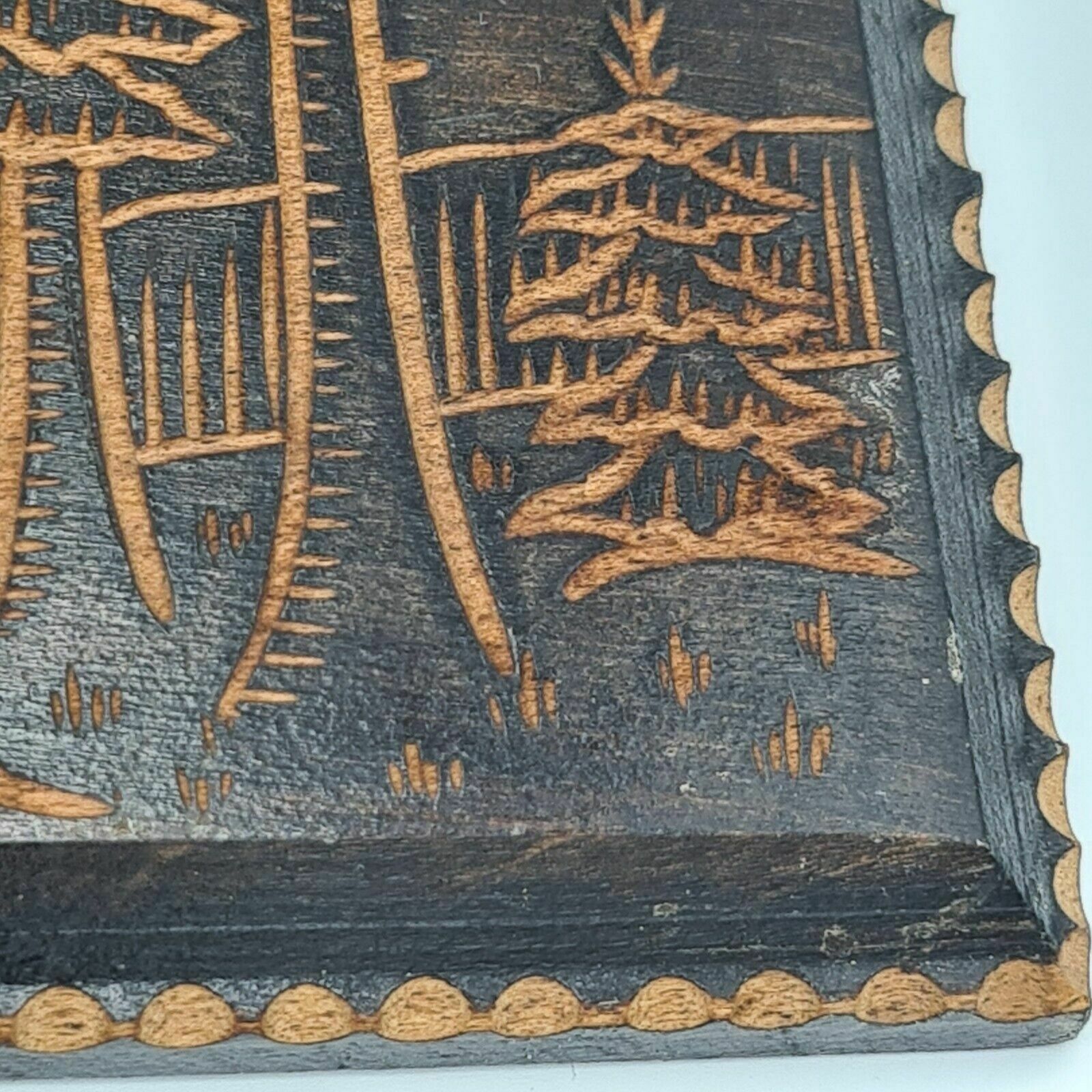 photo for sale Bavarian Wood Wall Plaque Carving "Vergiß Dei Hamit Net" Alpine Folk Art 1935