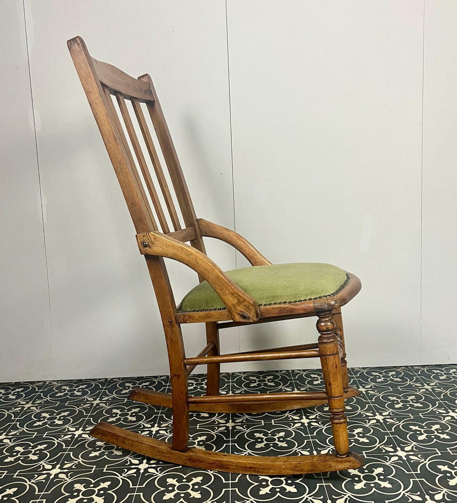 photo for sale Victorian Oak Rocking Chair, Antique Wooden Furniture, Period Home, Interior Decor