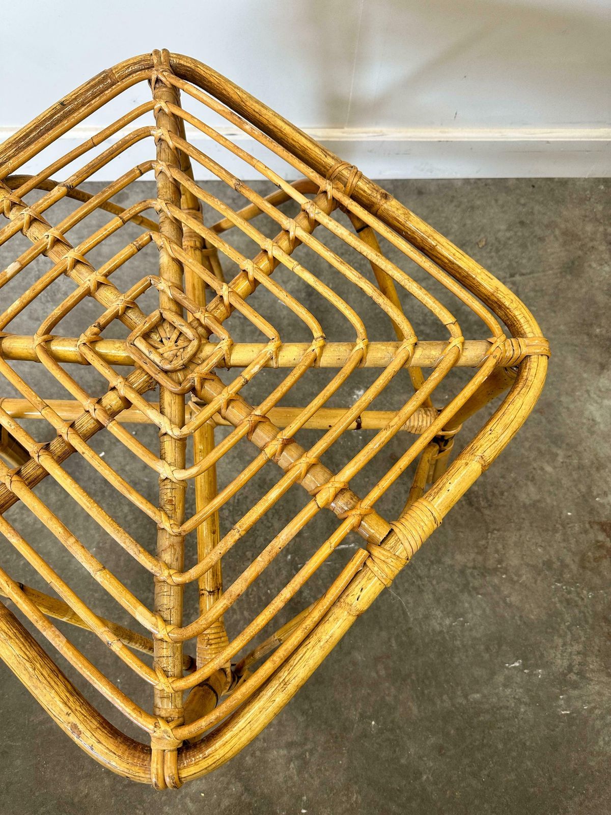 Vintage Italian Bamboo Square Coffee Table, 1960s. photo 337.0