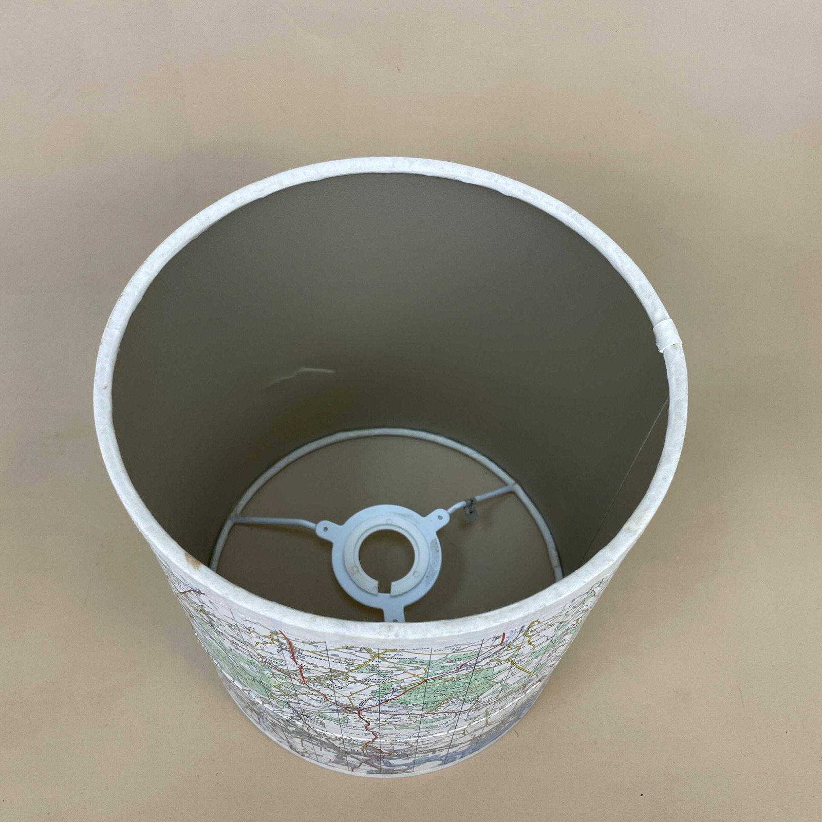 Unique Map Shade Hampshire Uk Lampshade Cylinder Drum Blue Neutral Lamp Shade Bedroom Geography photo vintage