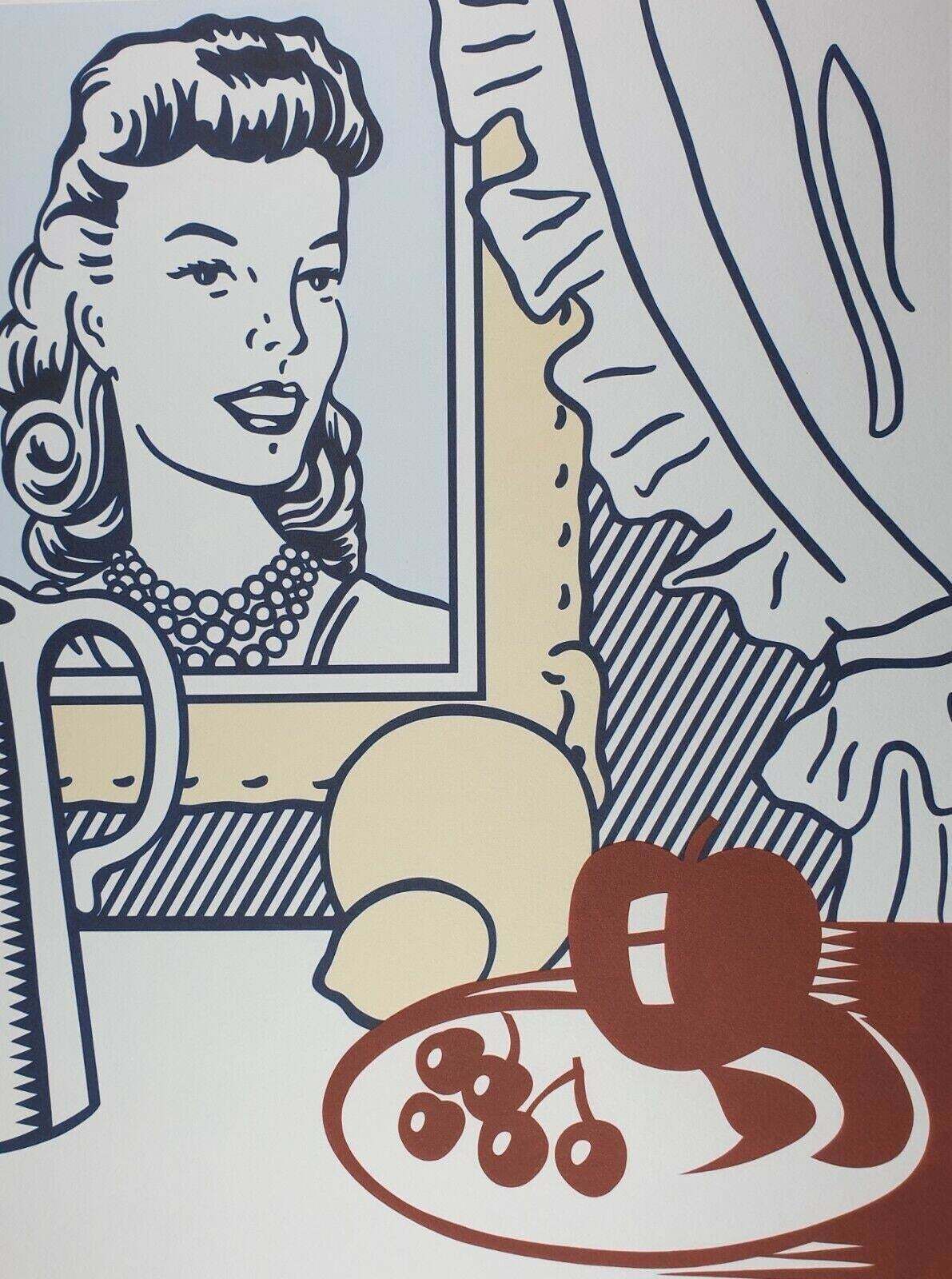 1980s Original Roy Lichtenstein "Still Life With Portrait" Limited Edition Lithograph photo furniture