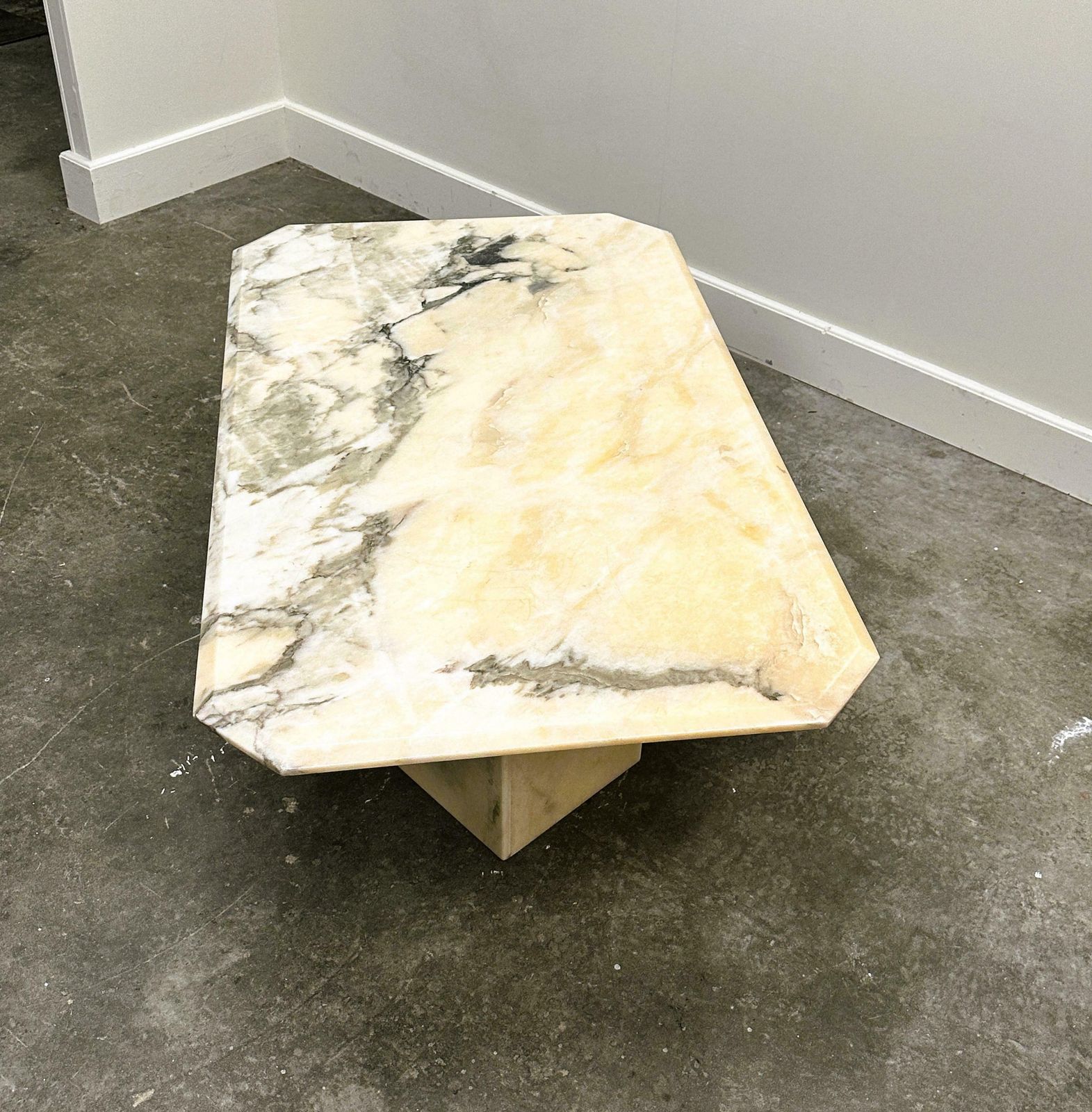 Vintage Pink And Gray Marble Coffee Table, Italy. 1980s photo buy