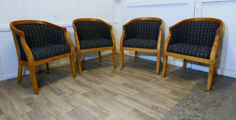 A Set Of 4 Upholstered Tub Chairs