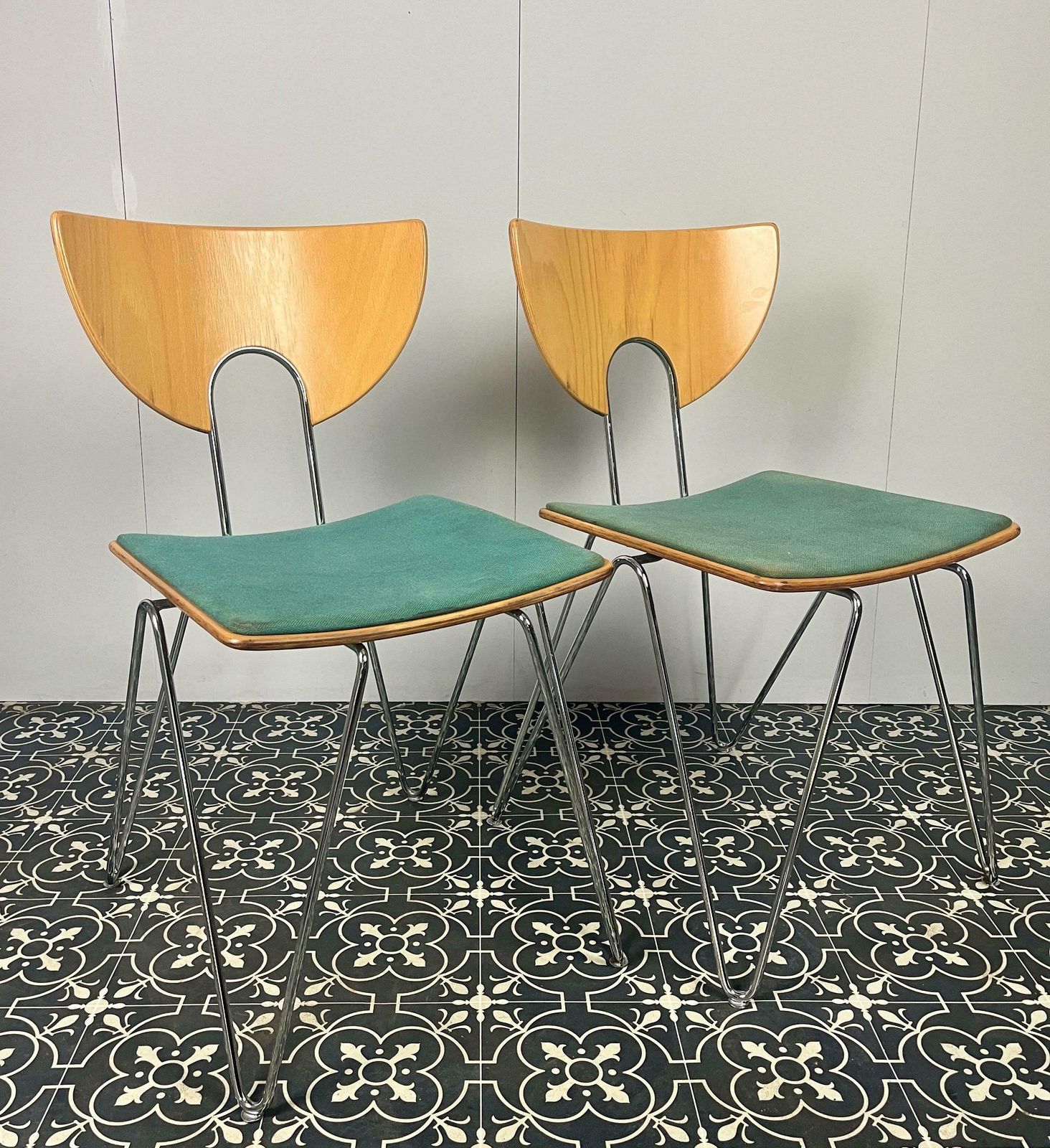 Stylish Vintage German Designer Mikado Dining Chairs By Walter Leeman For Kusch + Co, Mid Century Modern, Retro Furniture photo furniture