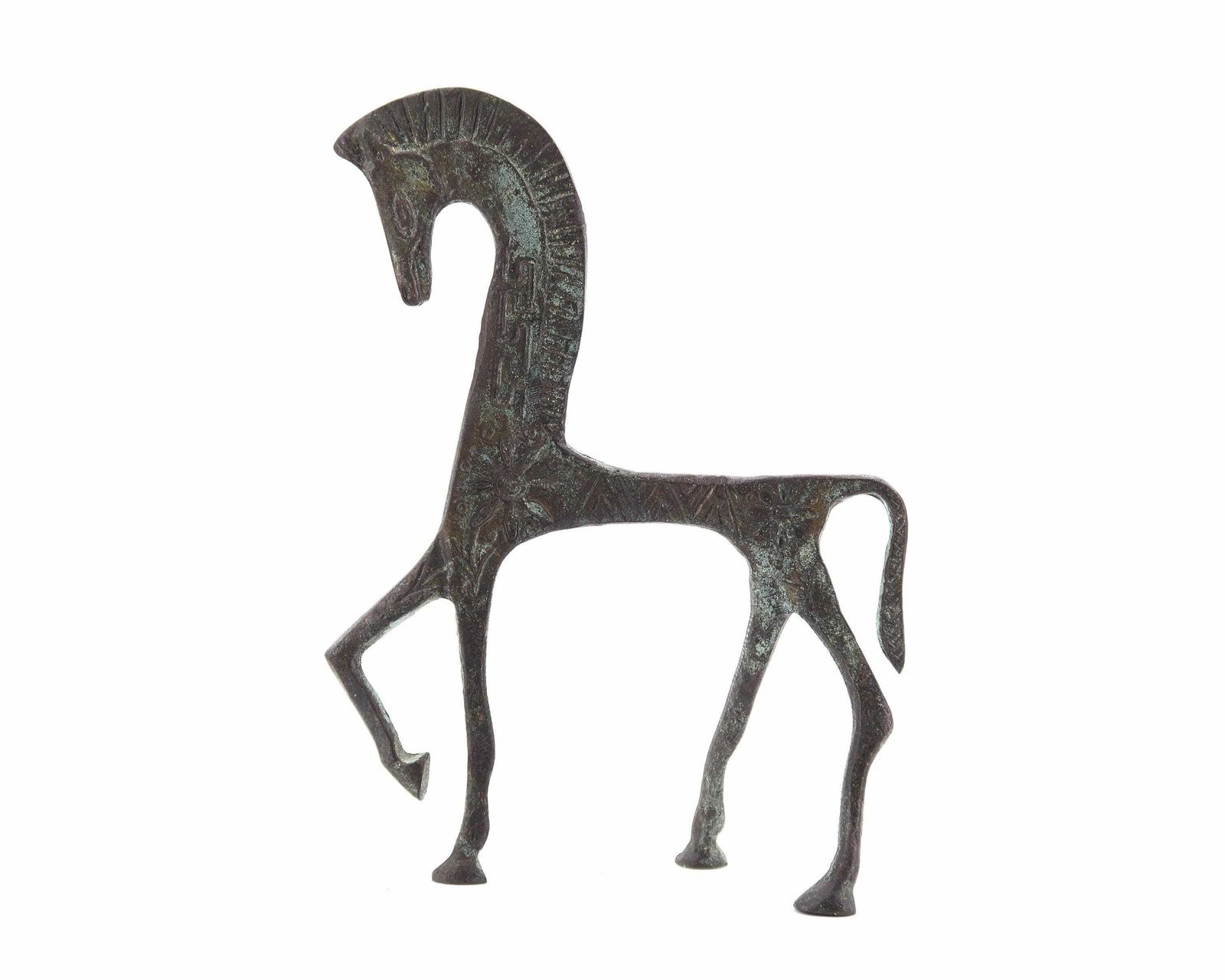 Bronze Etruscan Greek Horse, Frederic Weinberg Style, 1950s / Vintage, Animal, Statue, Boho Chic, Folk, Sculpture photo furniture
