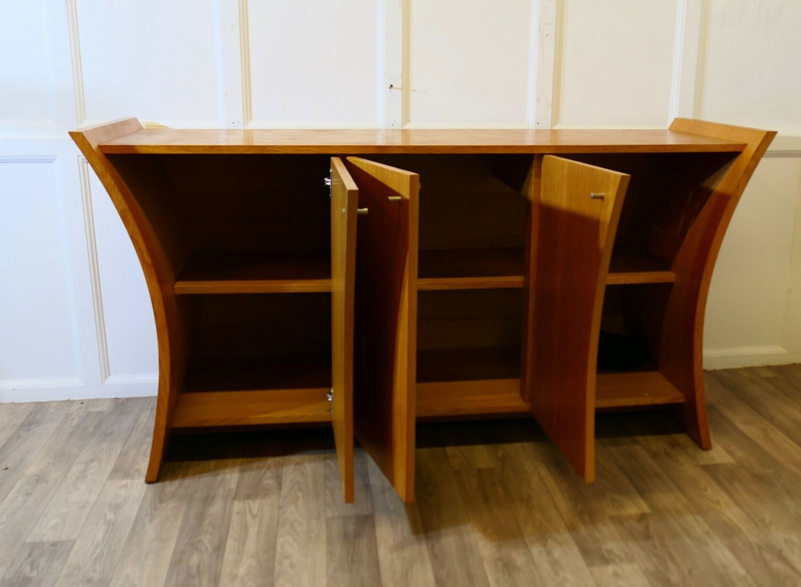Elegant Designer 3 Door Sideboard In Golden Oak photo buy