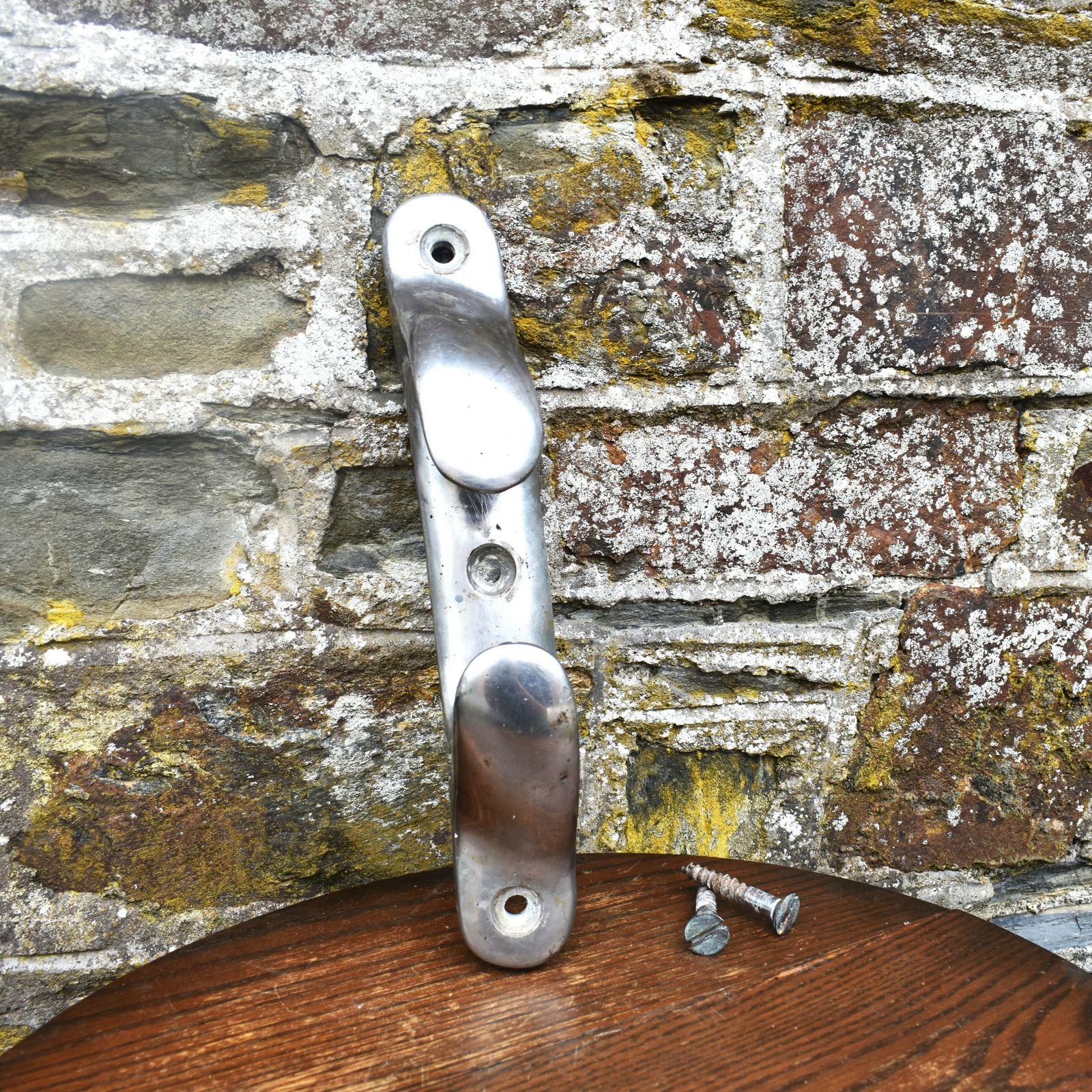 Antique 1920s Salvage Nautilus Genova Heavy Chrome Yacht Boat Cleat With Screws photo for sale