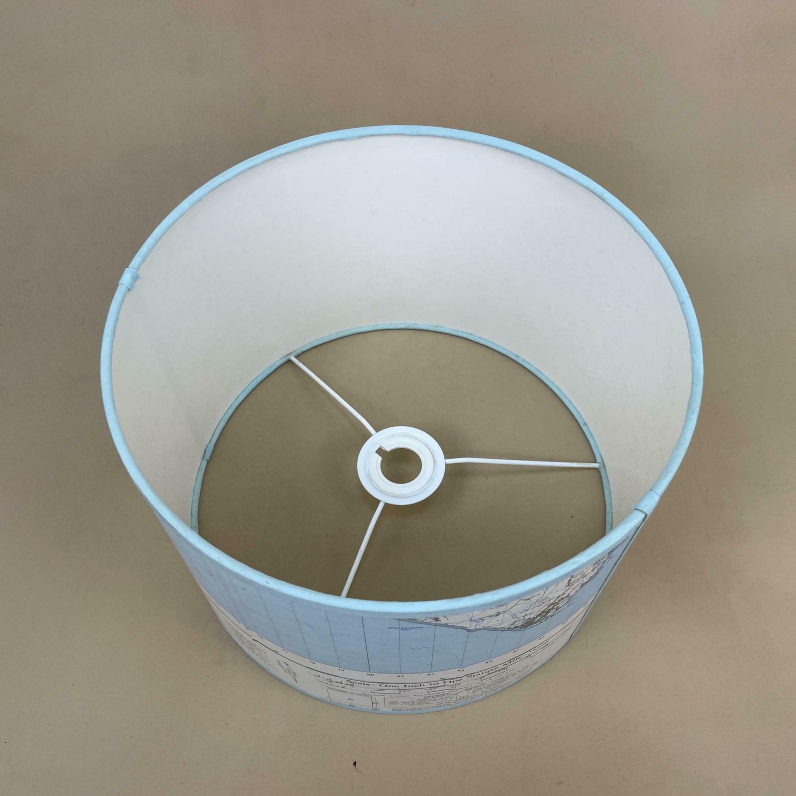 Unique Map Shade Hampshire Uk Lampshade Cylinder Drum Blue Neutral Lamp Shade Bedroom Geography photo buy