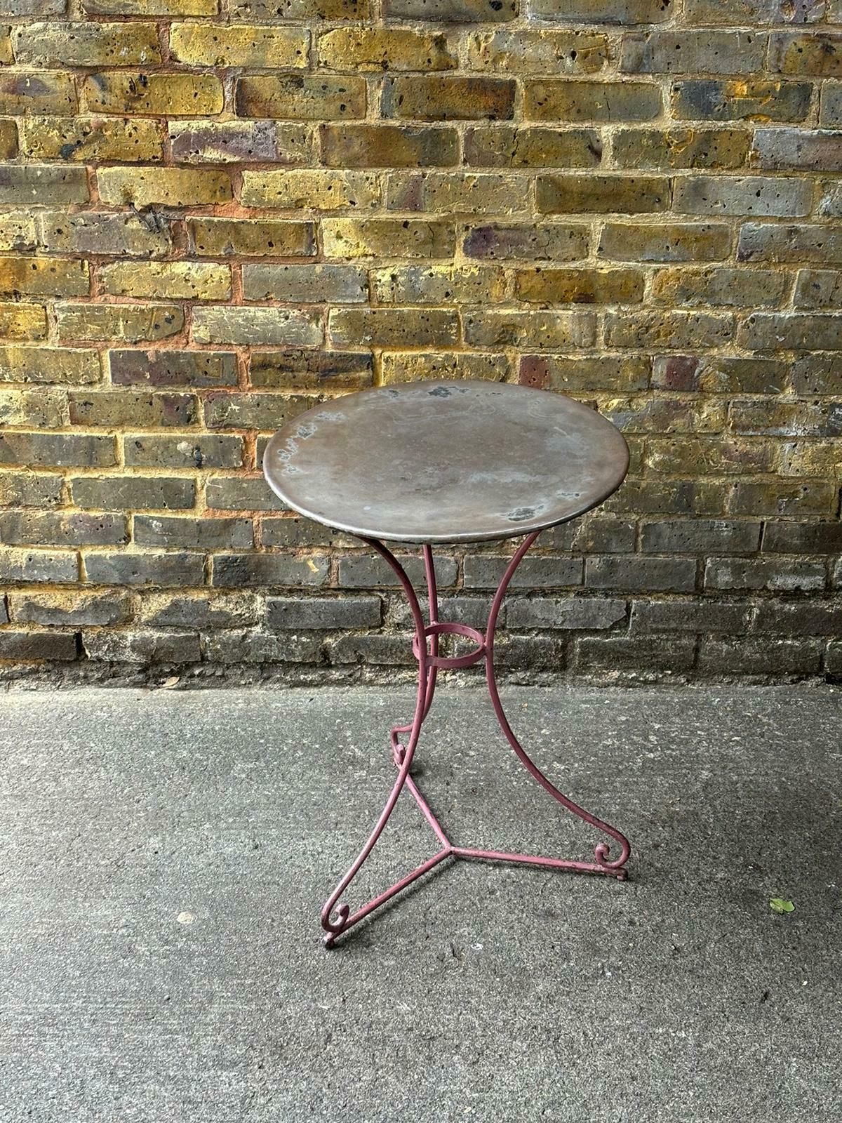Vintage Zinc Top Bistro Table photo furniture