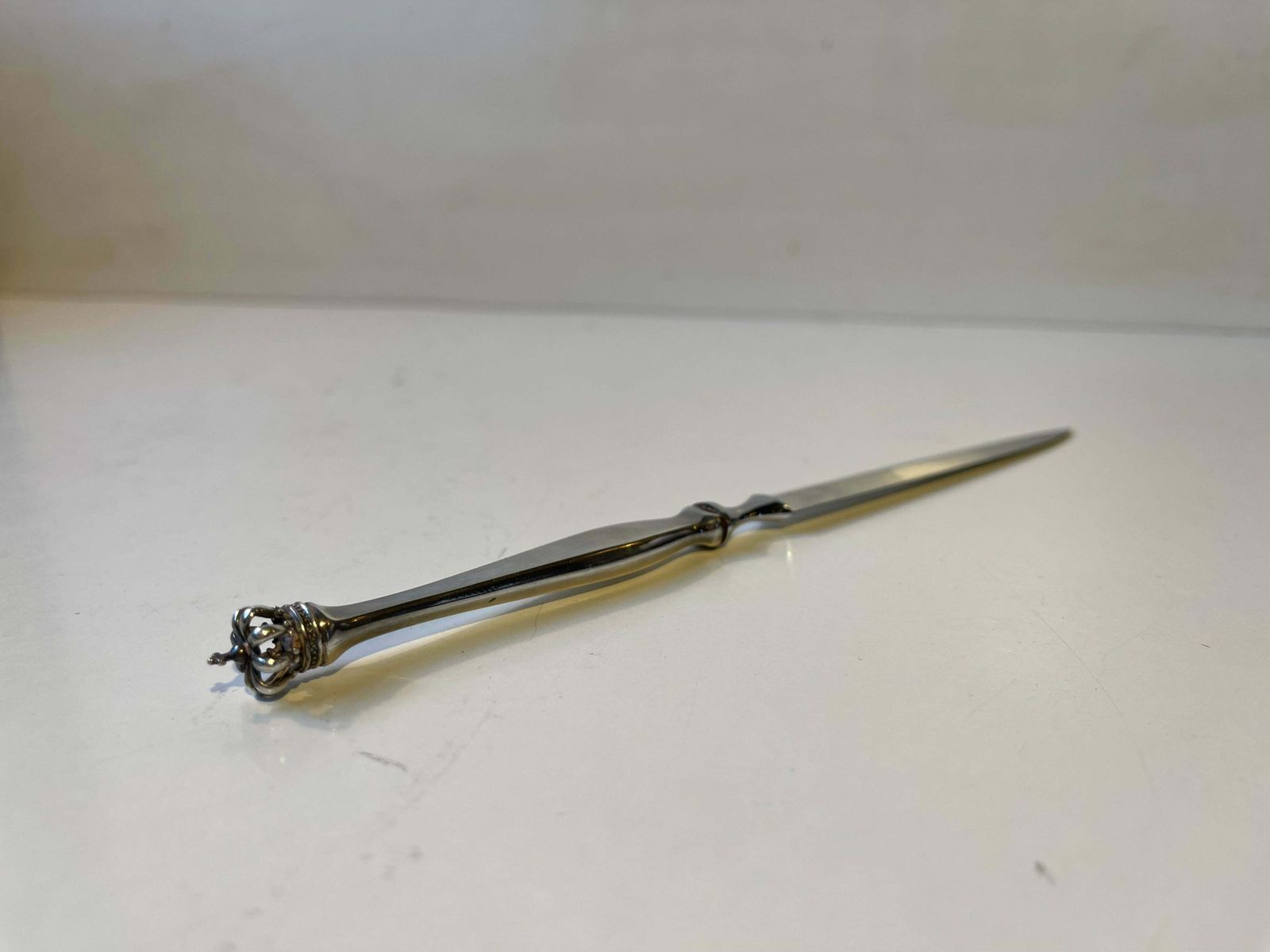 Danish Crown Letter Opener In Sterling Silver, 1930s photo buy