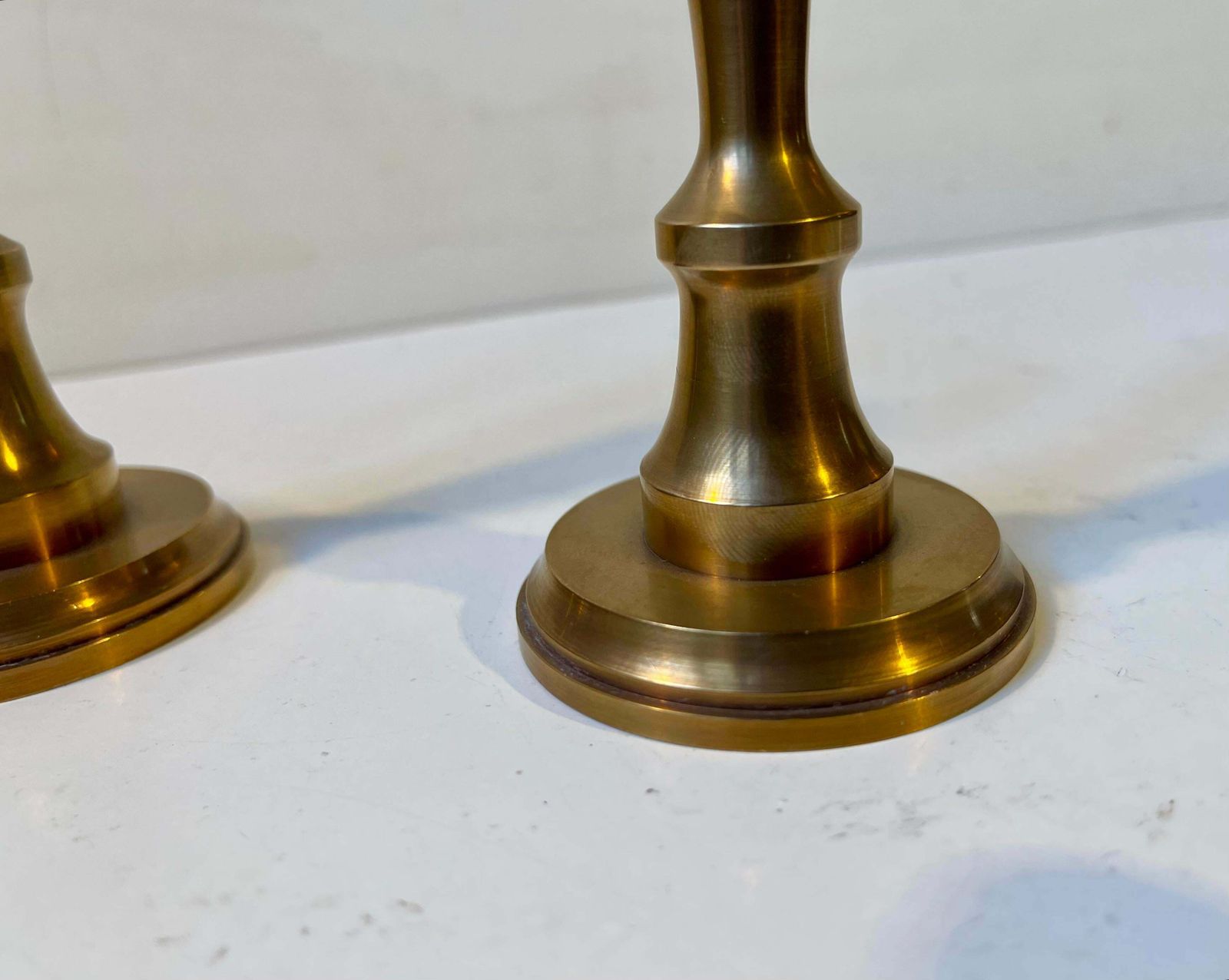 Scandinavian Midcentury Candlesticks In Bronze By Th. P, 1970s photo vinterior