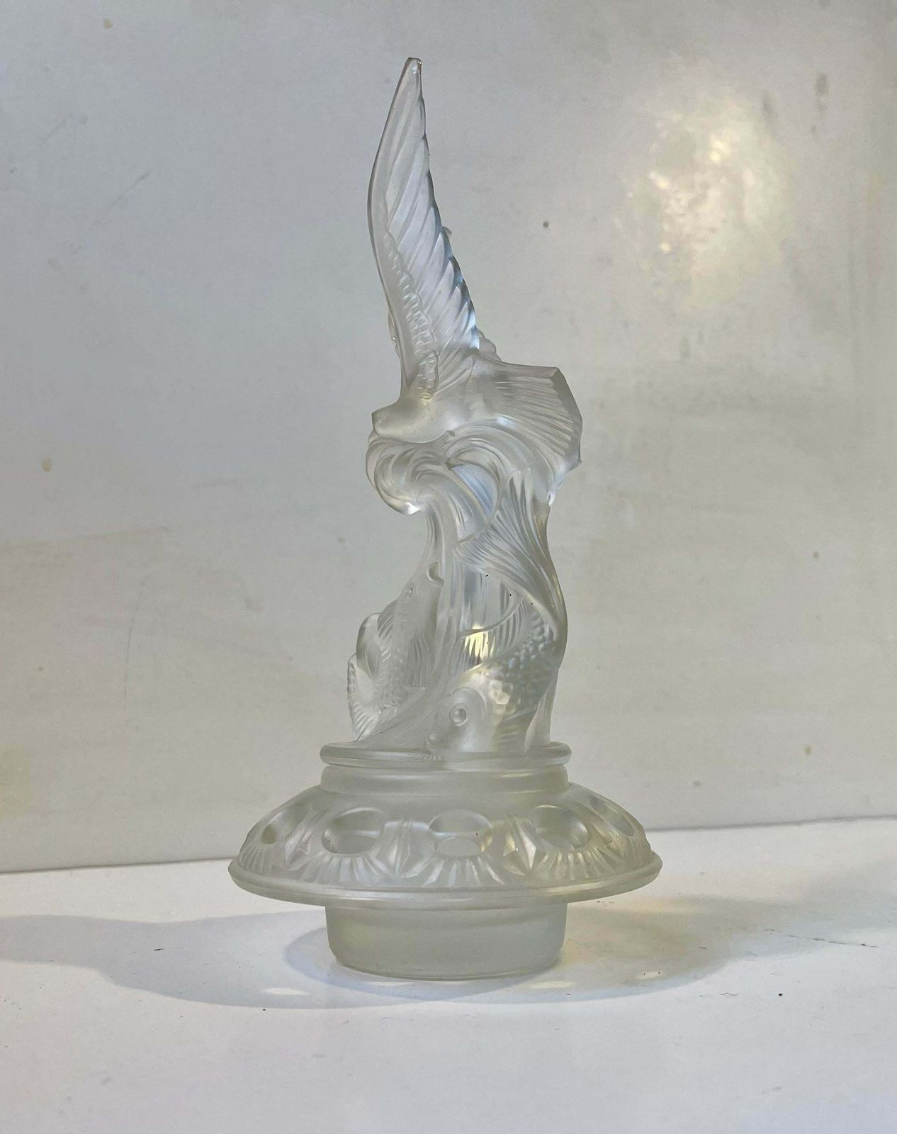 Art Deco Glass Flower Frog In The Style Of Réne Lalique photo Home Decor