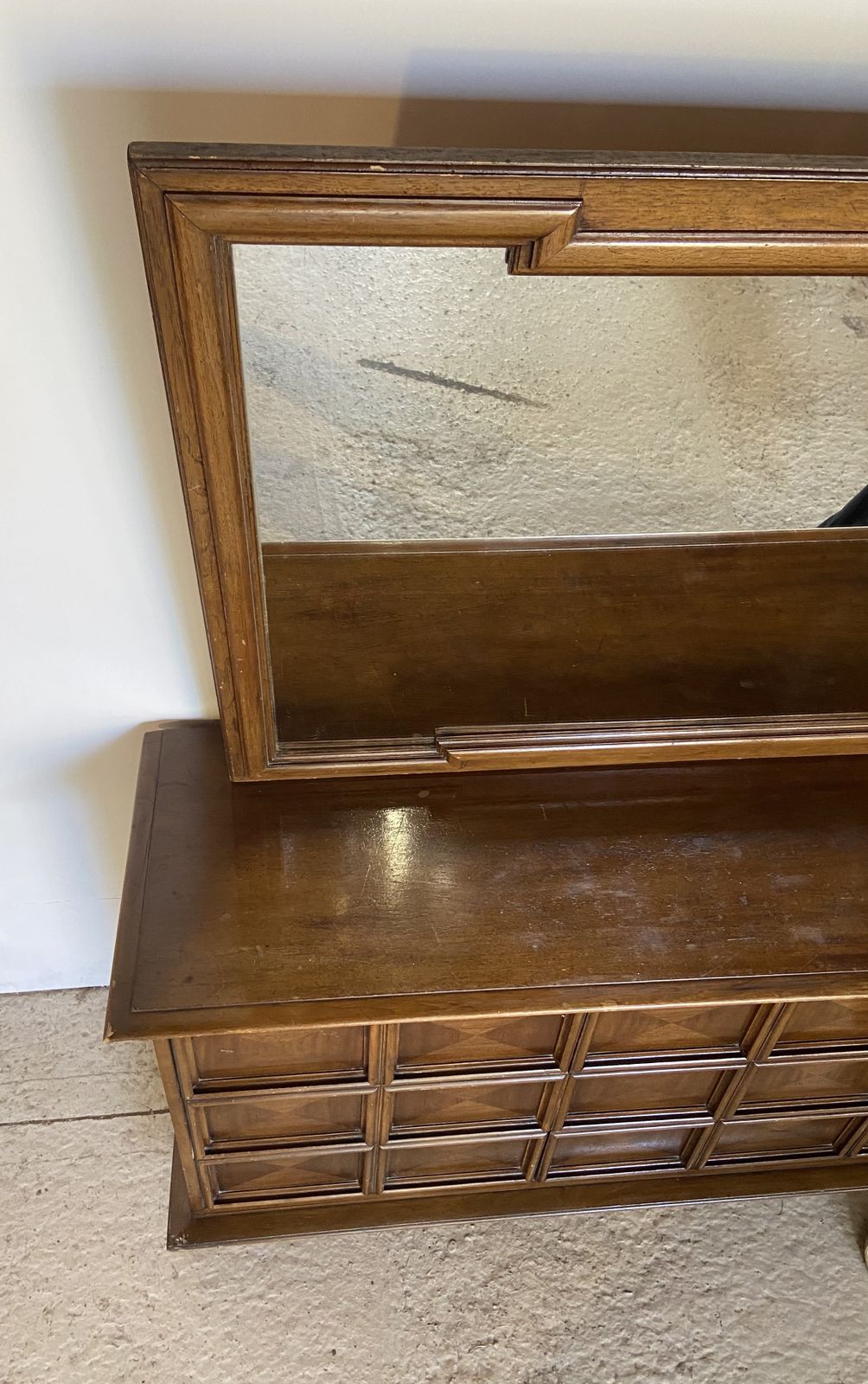 Rare Thomasville Late 60’s Bedroom Dresser & Mirror photo vintage