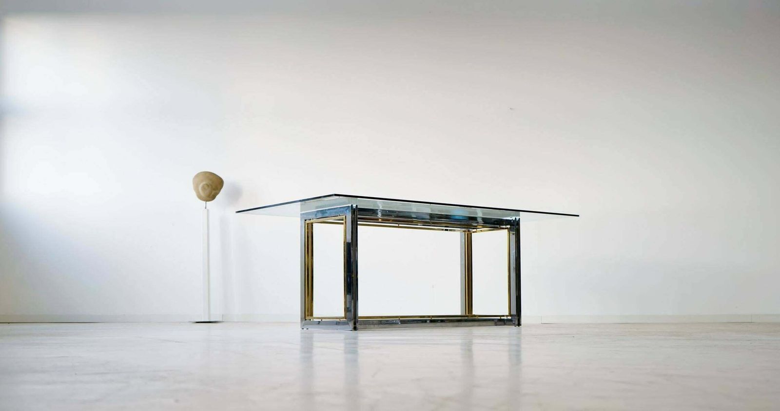 Italian Two Tone Italian Hollywood Regency Metal Table Or Desk In Romeo Rega Style photo Furniture
