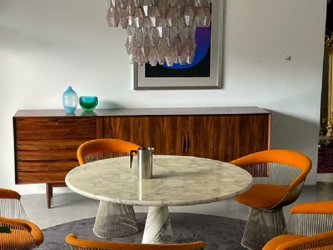Dining Table In White Carrara Marble By Angelo Mangiarotti For Skipper, Italy, 1970s photo Furniture
