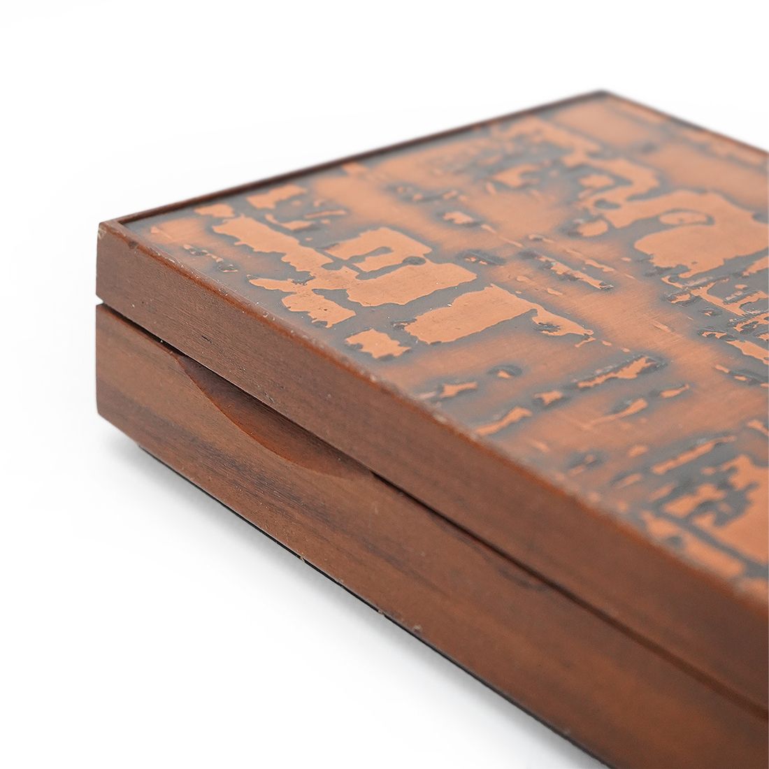 Wooden Box With Enameled Copper Lid, 1960s photo for sale