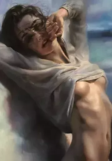 Kirillova Julia, Nude Pastel Painting, 21st Century. photo furniture