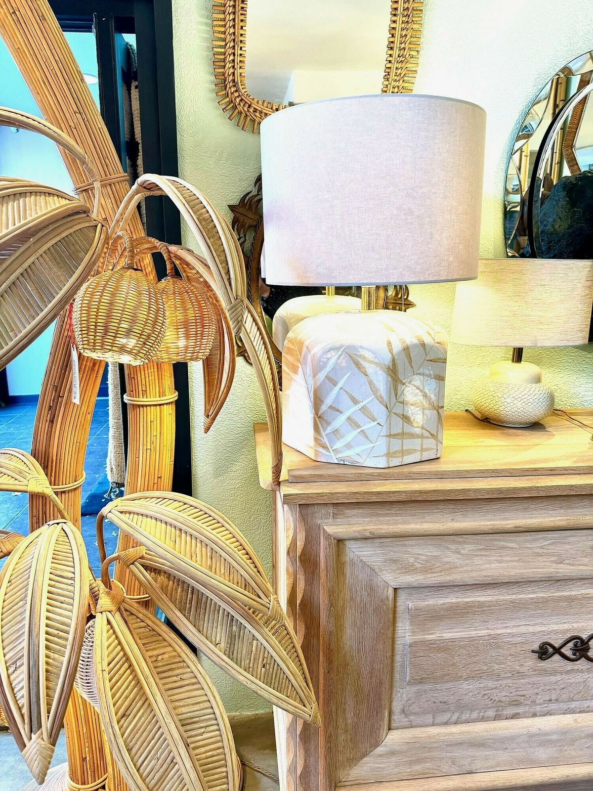 A Pair Of Large 1970s Hand Painted Ceramic Lamps By Ugo Zaccagnini For Maison Lancel photo vinterior