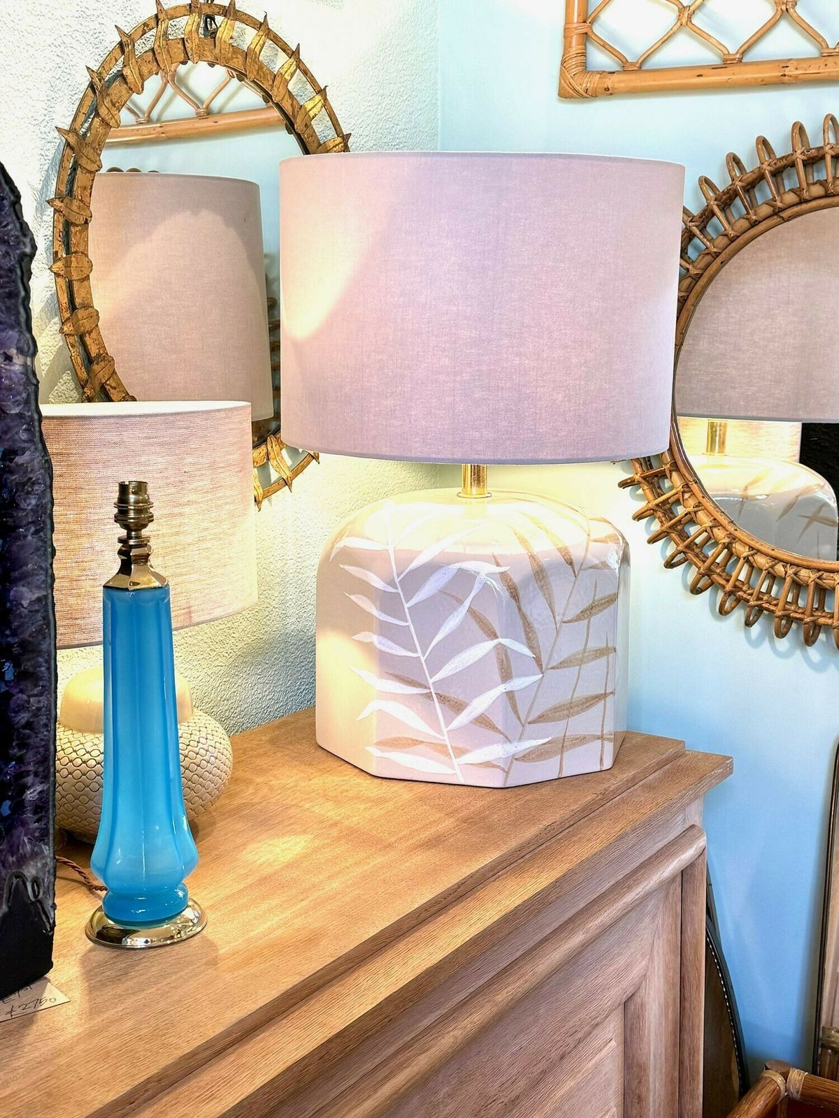 photo furniture A Pair Of Large 1970s Hand Painted Ceramic Lamps By Ugo Zaccagnini For Maison Lancel