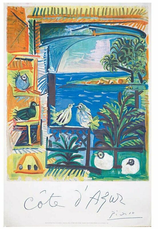 Pablo Picasso Cote D'azur Pablo Picasso 1962 Original Stone Lithograph, 1962