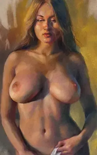 Kirillova Julia, Nude Pastel Painting, 21st Century. photo furniture