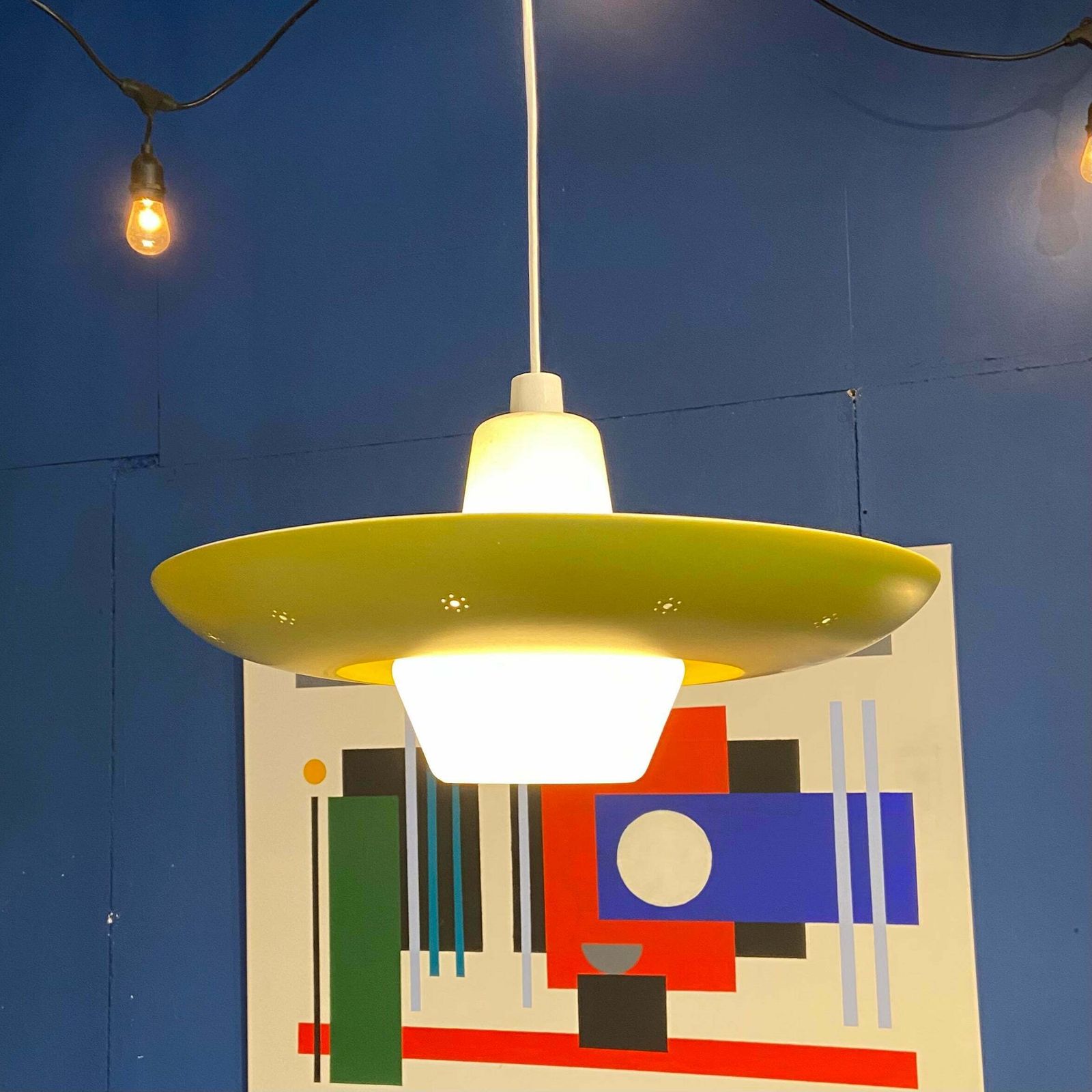 1960s Opaline Glass And Aluminium Light Shade photo furniture