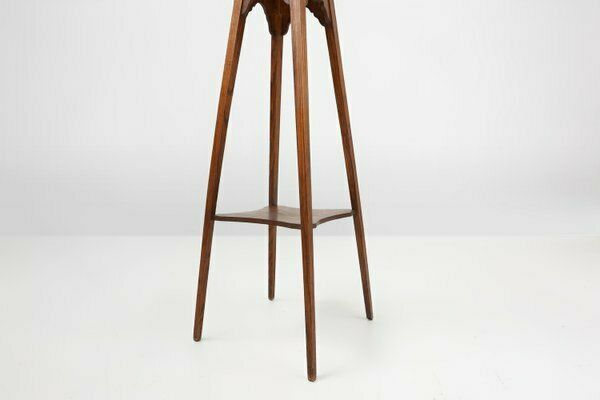 photo furniture Art Deco Piedestal Or Console Table In Oak, France, 1940s