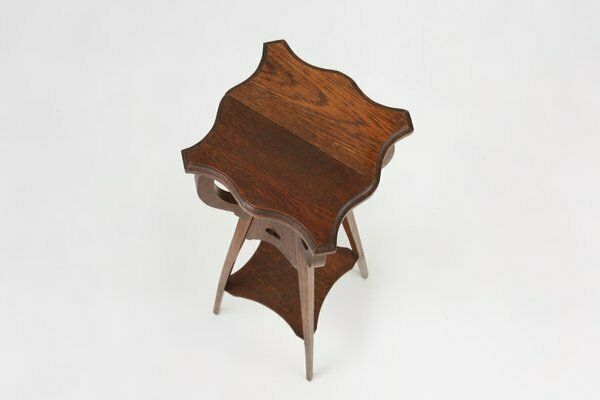 Furniture Art Deco Piedestal Or Console Table In Oak, France, 1940s photo