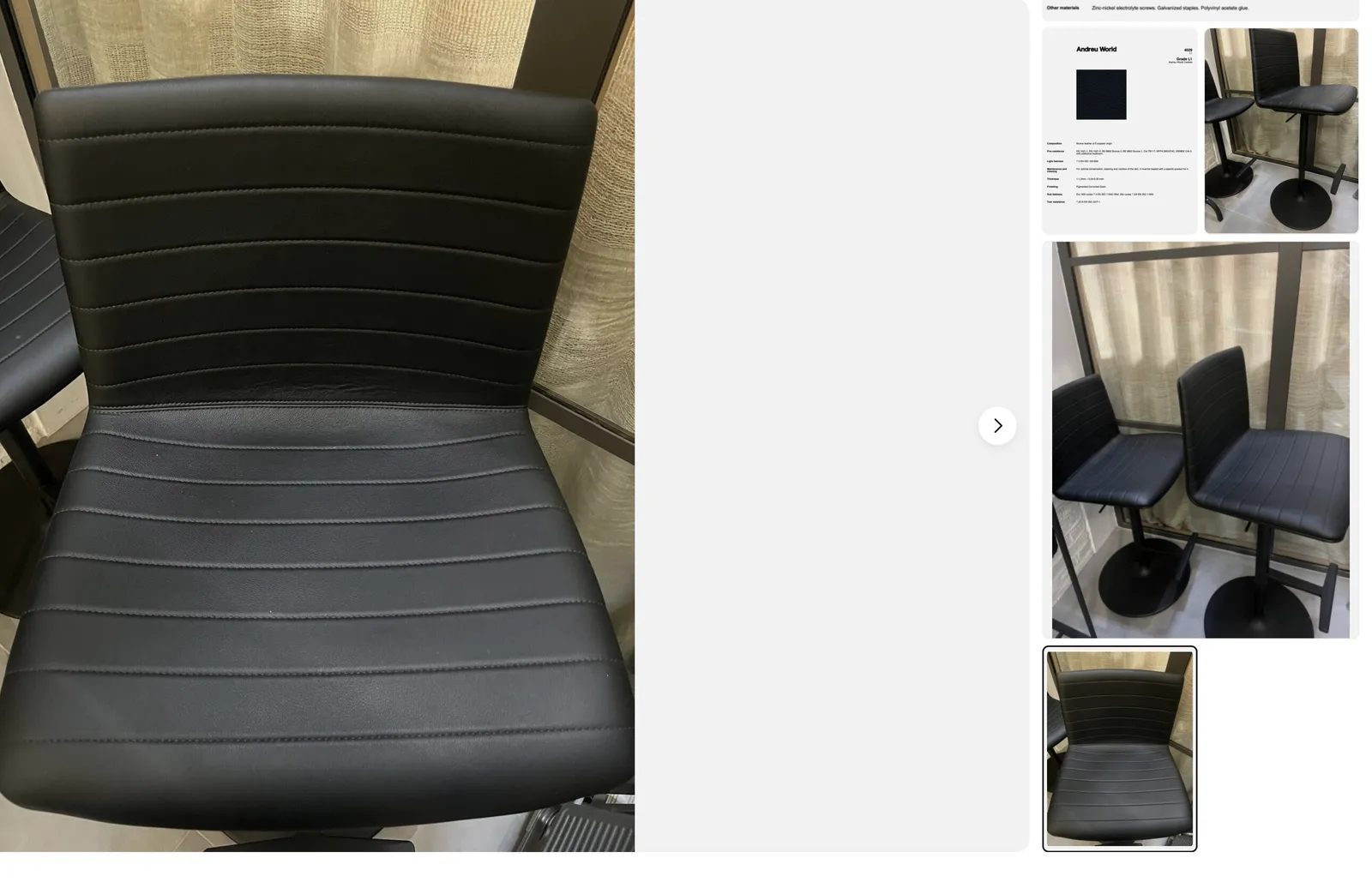 2 Bovine Leather High Chair (Incl. Backrest & Adjustable Height) (100% Recycled) photo furniture