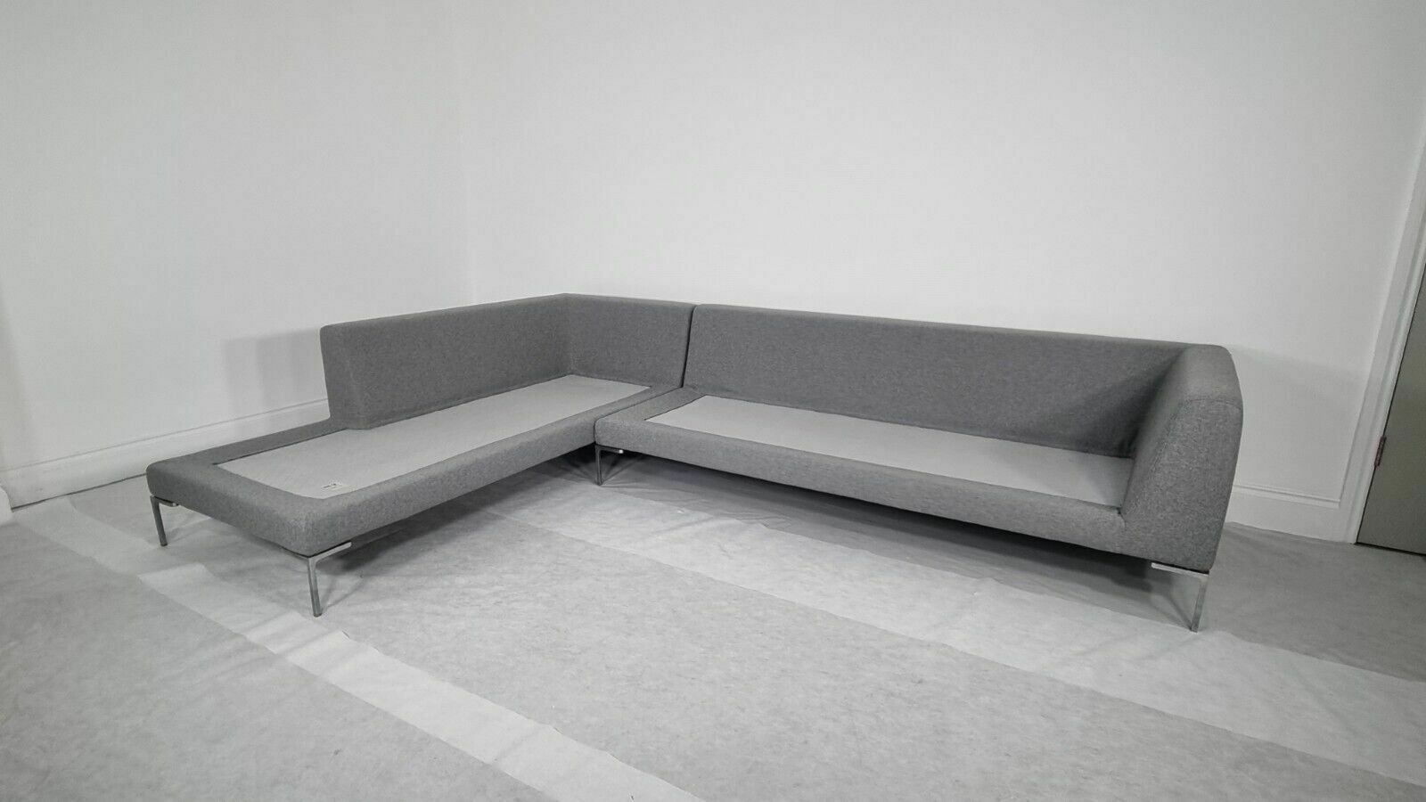 photo for sale Immaculate Bb Italia Charles L Shape In Luxurious Mid Grey Wool