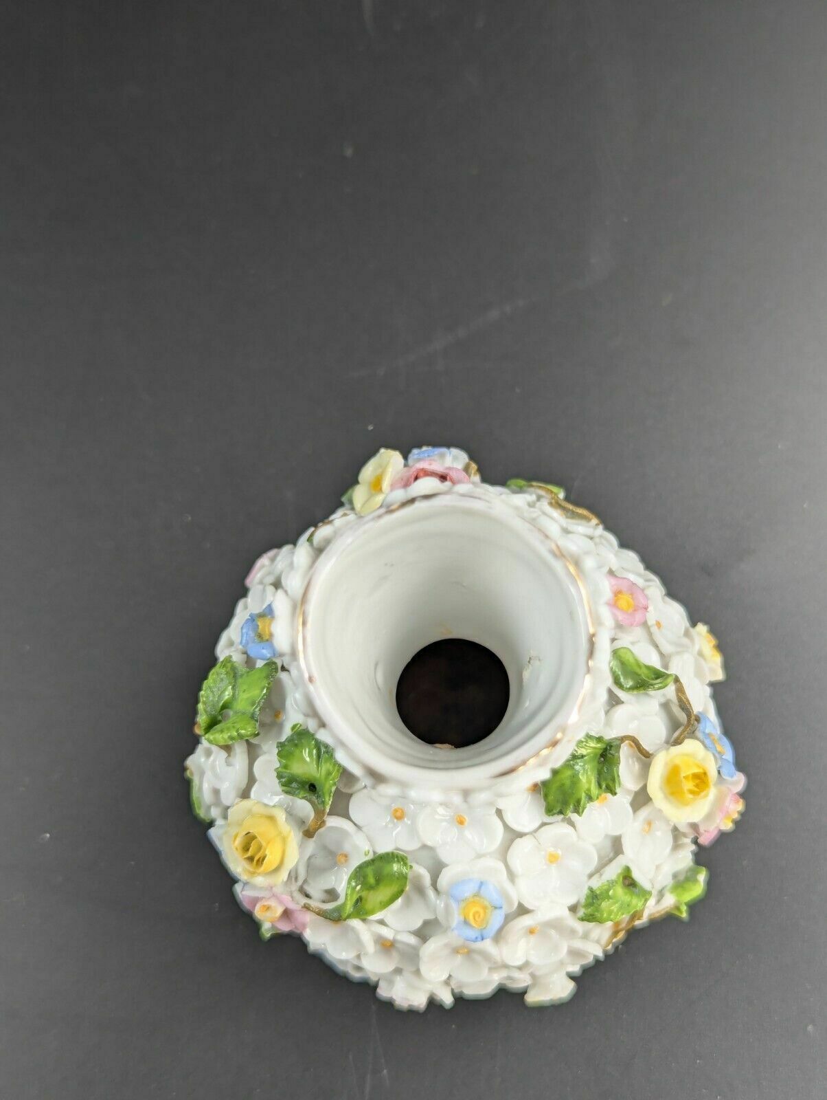 Porcelain Encrusted Vase And Salt Cellar By Bohne Söhne Rudolstadt, C. 1880. photo vinterior