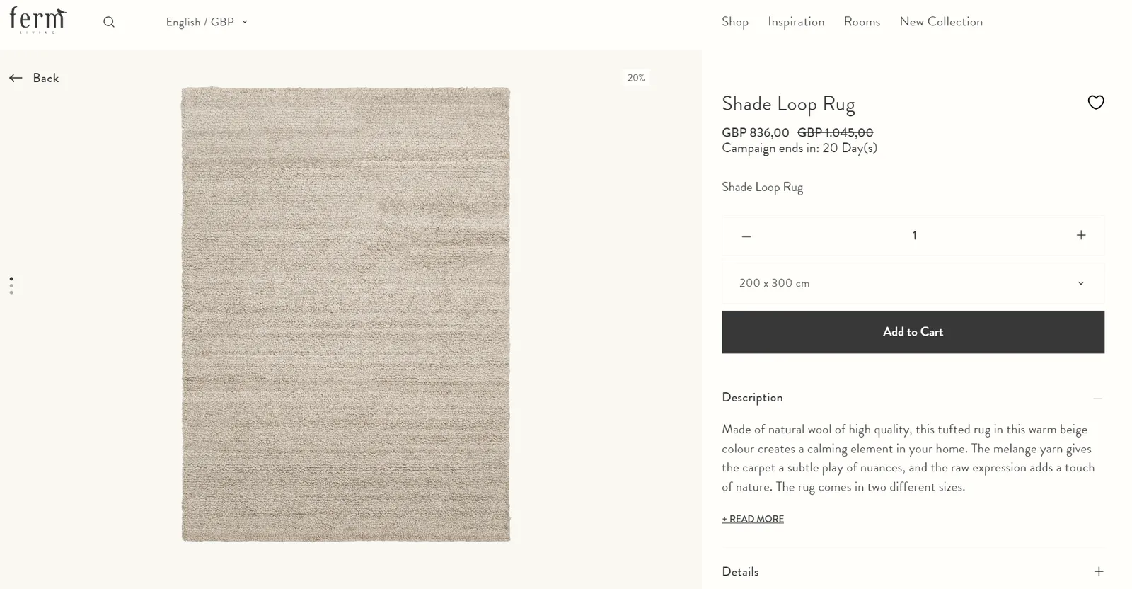 Ferm Living Shade Loop Rug (Wool, Beige)   200x300   Costs £1,000 New photo furniture