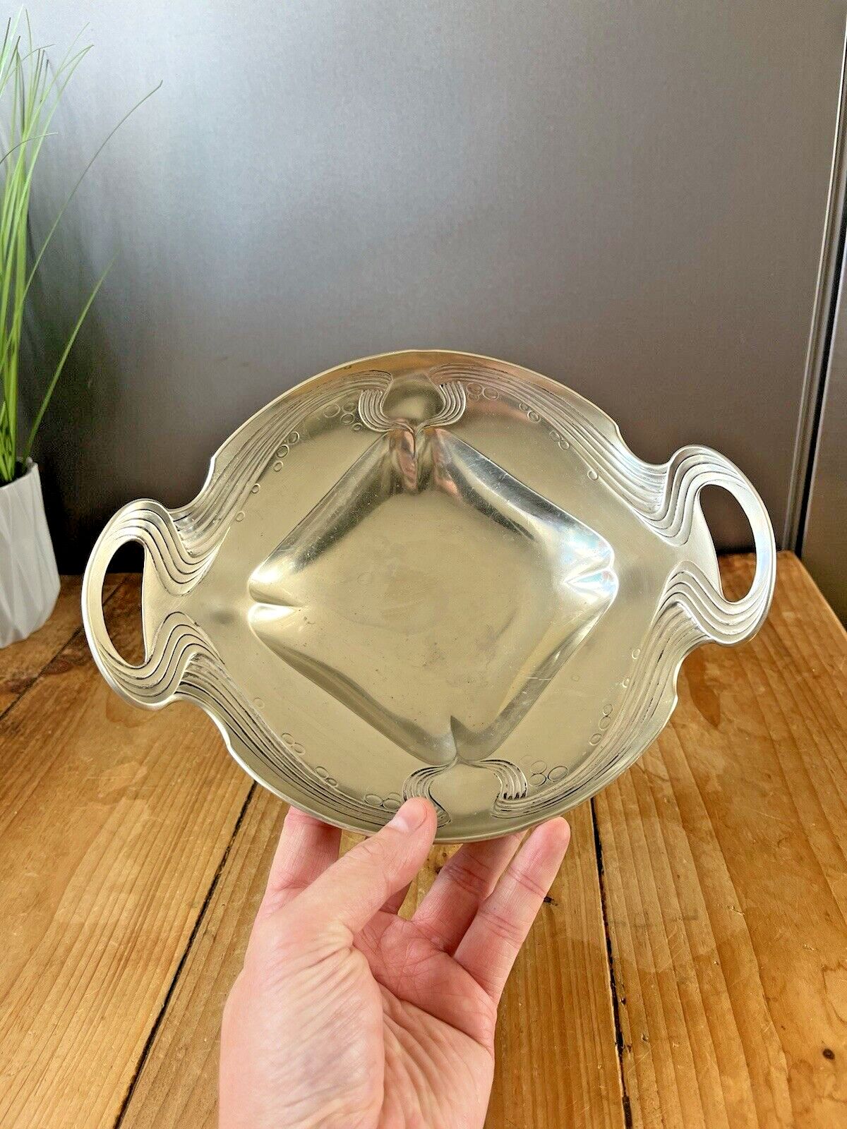 Art Nouveau Wmf Orivit Pewter Jugendstil Pedestal Bowl Stand Tazza Dish photo for sale