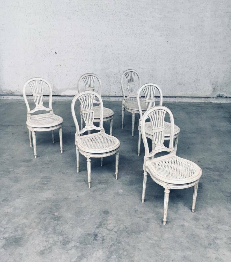 Louis XVI Stijl Eetkamerstoelen, Set Model Fer à Cheval, Frankrijk, Jaren 1940 photo Meubels