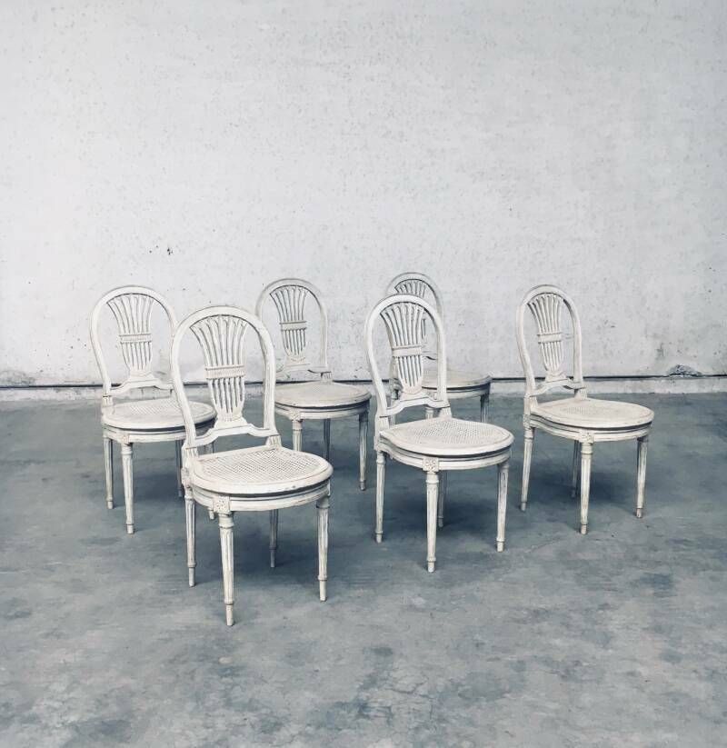 Louis XVI Stijl Eetkamerstoelen, Set Model Fer à Cheval, Frankrijk, Jaren 1940 photo buy