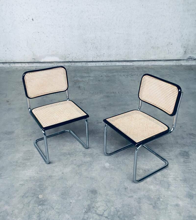 Bauhaus Design Cesca Eetkamerstoelen Set, Italië Jaren 1980 photo vintage