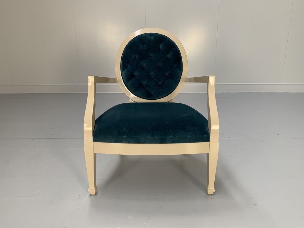 Fendi Casa Occasional/Bedroom Armchair – In Blue Velvet photo furniture