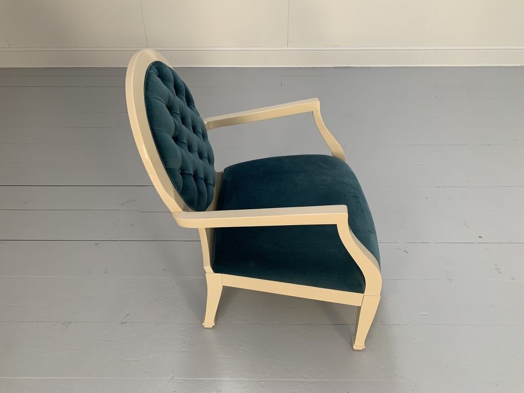 Fendi Casa Occasional/Bedroom Armchair – In Blue Velvet photo buy