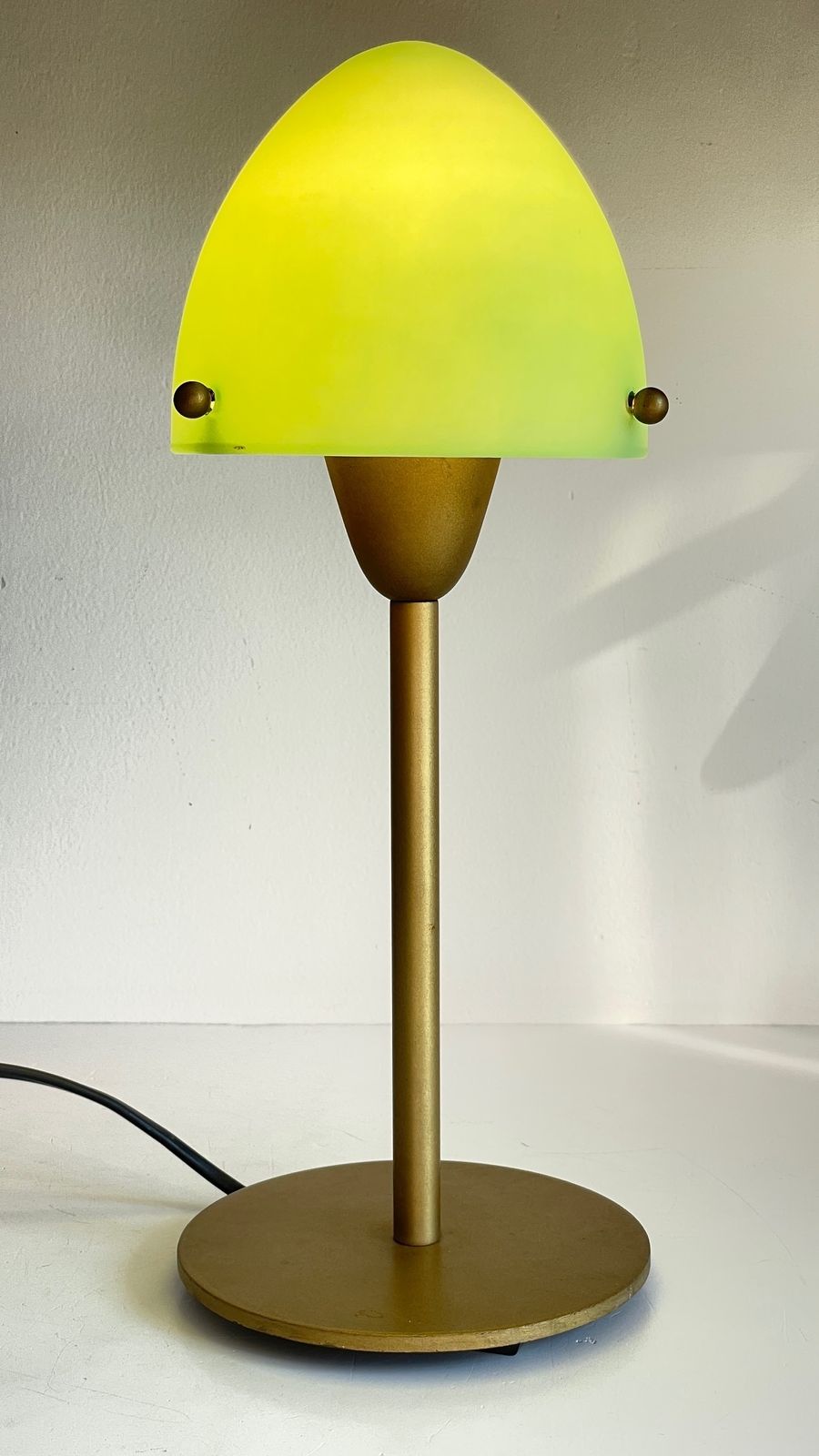 Mushroom Shaped Lamp In Steel And Opaline Glass Vintage photo vintage
