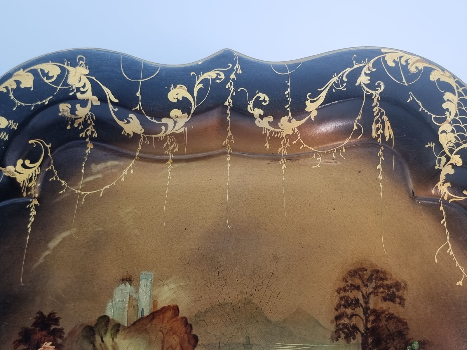 photo furniture A Beautiful English Papier Mache Tray, English Circa 1840
